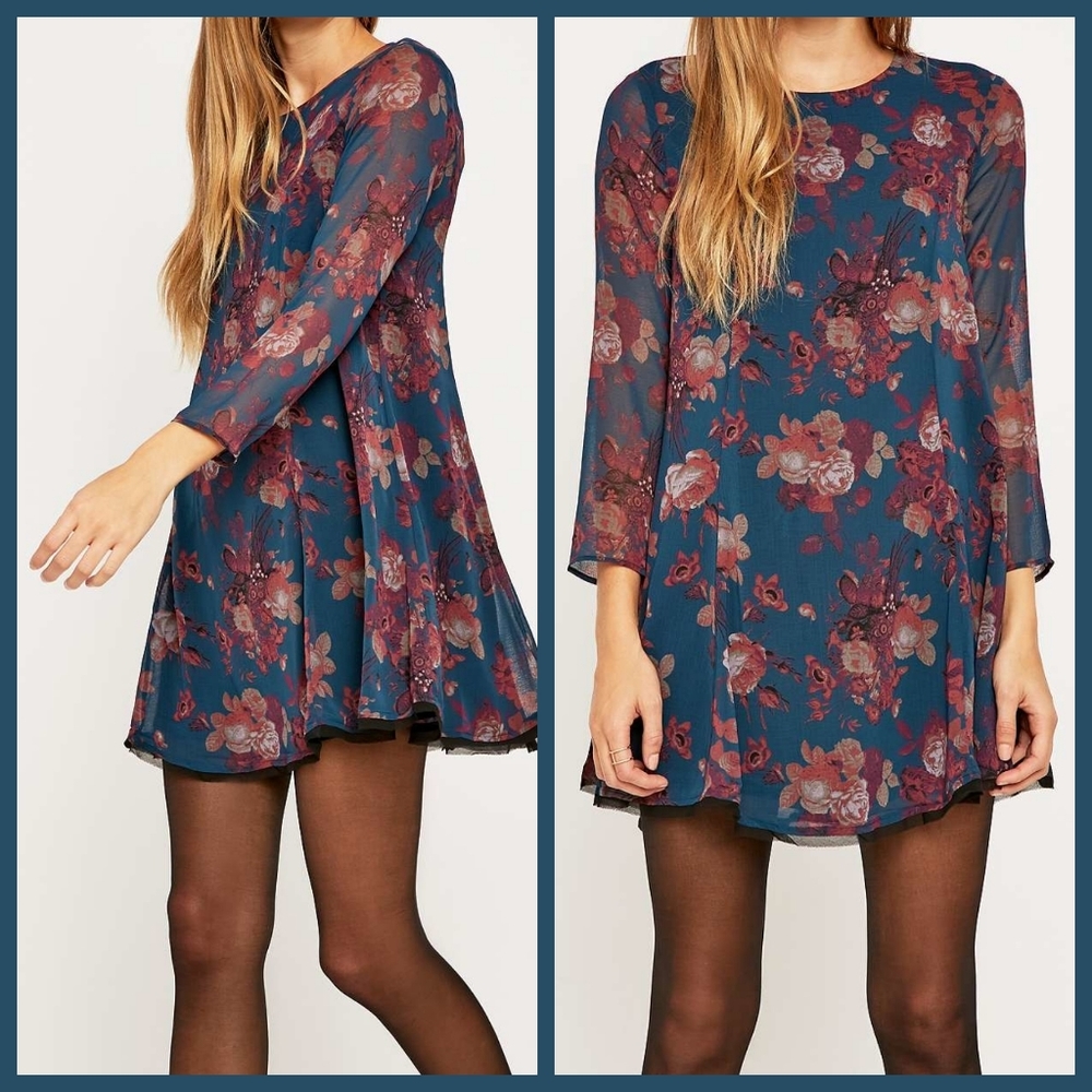 Kimchi Blue | Floral Swing Dress | Small